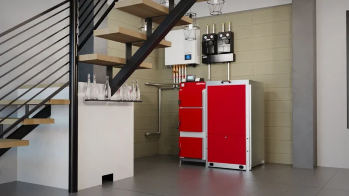 Defro Komfort Ekopell Kocioł Na Pelet Zdjęcie Produktu w Otoczeniu
